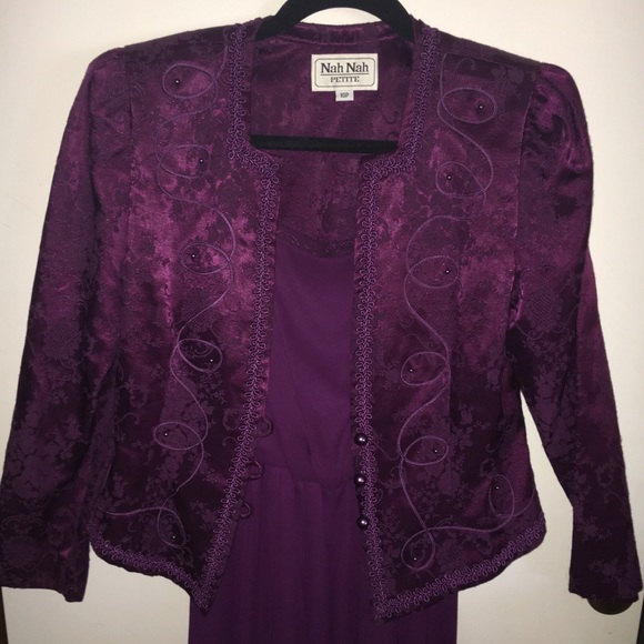 Vintage Nah Nah Petite 2 Piece Dress Plum - Picture 8 of 8